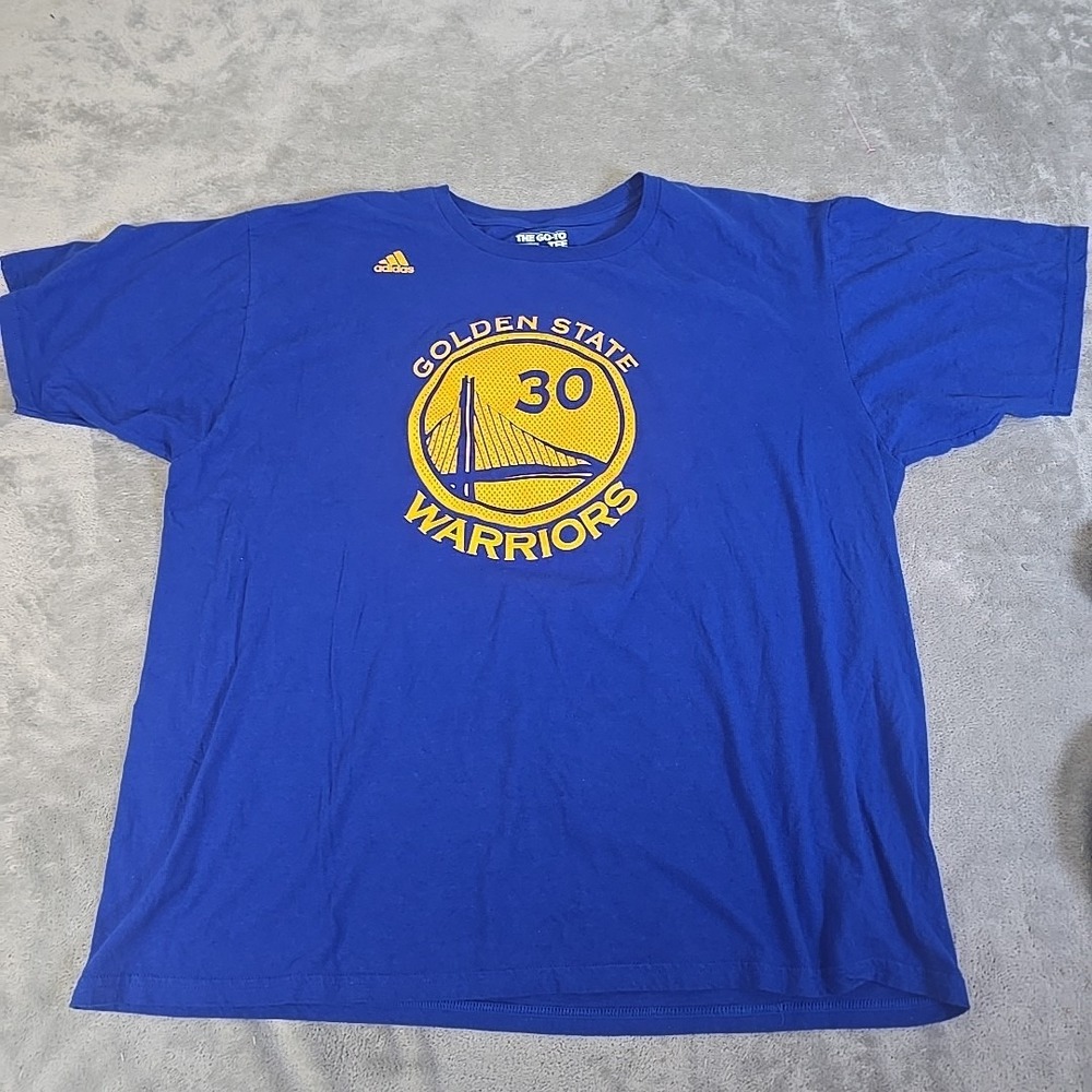 Adidas Shirt Mens 2XL Blue Golden‎ State Warriors Stephen Curry #30 Royal NBA